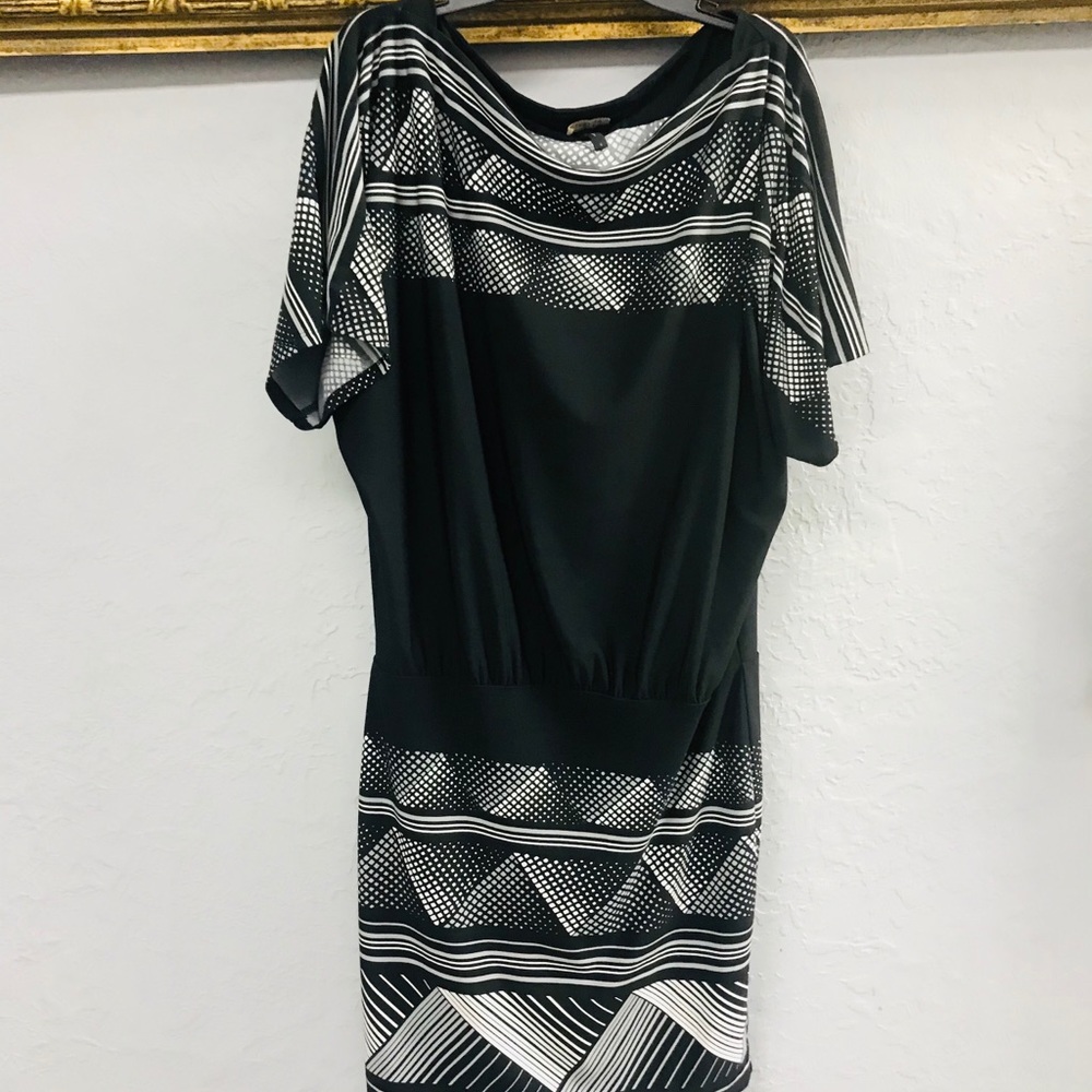 BCBG black and white dress